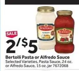 Stop&Shop Bertolli Pasta or Alfredo Sauce offer