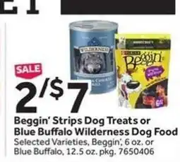 Stop&Shop Beggin' Strips Dog Treats or Blue Buffalo Wilderness Dog Food offer