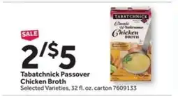Stop&Shop Tabatchnick Passover Chicken Broth offer