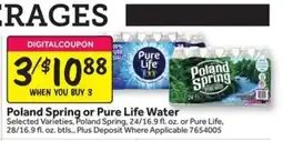 Stop&Shop Poland Spring or Pure Life Water offer