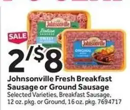 Stop&Shop Johnsonville Fresh Breakfast Sausage or Ground Sausage offer