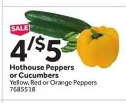 Stop&Shop Hothouse Peppers or Cucumbers offer