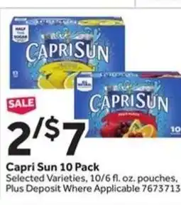 Stop&Shop Capri Sun 10 Pack offer