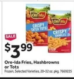 Stop&Shop Ore-Ida Fries, Hashbrowns or Tots offer