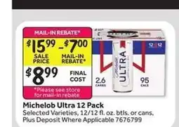 Stop&Shop Michelob Ultra 12 Pack offer