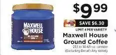 ShopRite Maxwell House Ground Coffee offer