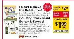 ShopRite I Can't Believe It's Not Butter! & Country Crock Plant Butter & Spread offer