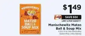 ShopRite Manischewitz Matzo Ball & Soup Mix offer