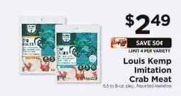 ShopRite Louis Kemp Imitation Crab Meat offer