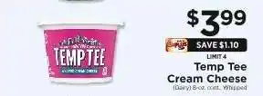 ShopRite Temp Tee Cream Cheese offer