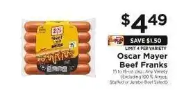 ShopRite Oscar Mayer Beef Franks offer