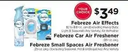 ShopRite Febreze Air Effects, Febreze Car Air Freshener, Febreze Small Spaces Air Freshener offer