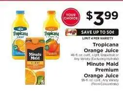 ShopRite Tropicana Orange Juice / Minute Maid Premium Orange Juice offer