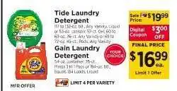 ShopRite Gain Laundry Detergent offer