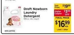 ShopRite Dreft Newborn Laundry Detergent offer