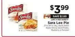 ShopRite Sara Lee Pie offer