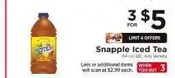 ShopRite Snapple Iced Tea offer