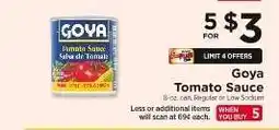 ShopRite Goya Tomato Sauce offer