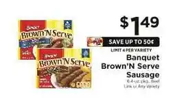 ShopRite Banquet Brown'N Serve Sausage offer