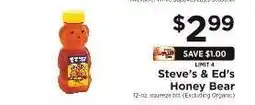 ShopRite Steve's & Ed's Honey Bear offer