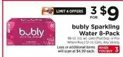 ShopRite bubly Sparkling Water 8-Pack offer