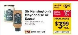 ShopRite Sir Kensington's Mayonnaise or Sauce offer