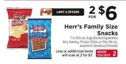 ShopRite Herr's Family Size Snacks offer