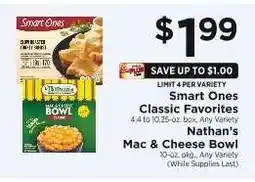 ShopRite Smart Ones Classic Favorites & Nathan’s Mac & Cheese Bowl offer