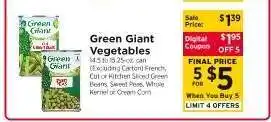 ShopRite Green Giant Vegetables offer