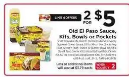 ShopRite Old El Paso Sauce, Kits, Bowls or Pockets offer