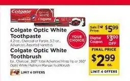 ShopRite Colgate Optic White Toothpaste offer