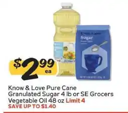 Winn Dixie Know & Love Pure Cane Granulated Sugar or SE Grocers Vegetable Oil offer