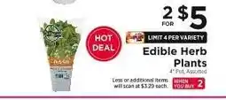 ShopRite Edible Herb Plants offer