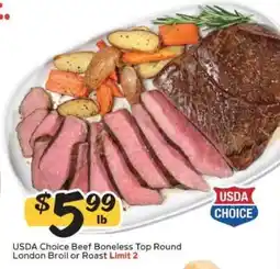 Winn Dixie USDA Choice Beef Boneless Top Round offer