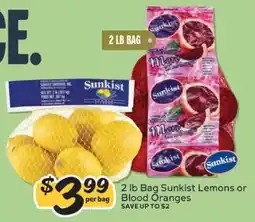 Winn Dixie 2 lb Bag Sunkist Lemons or Blood Oranges offer