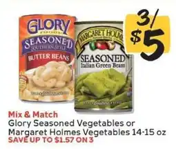 Winn Dixie Glory Seasoned Vegetables or Margaret Holmes Vegetables offer