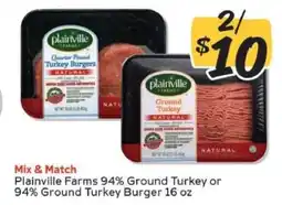 Winn Dixie Plainville Farms 94% Ground Turkey or 94% Ground Turkey Burger offer