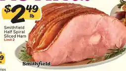 Winn Dixie Smithfield Half Spiral Sliced Ham offer