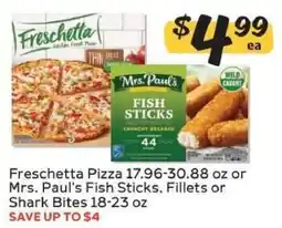 Winn Dixie Freschetta Pizza or Mrs. Paul's Fish Sticks, Fillets or Shark Bites offer