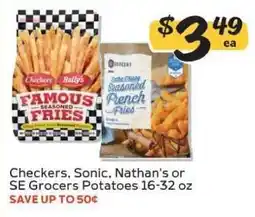 Winn Dixie Checkers, Sonic, Nathan's or SE Grocers Potatoes offer
