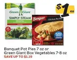 Winn Dixie Banquet Pot Pies or Green Giant Box Vegetables offer