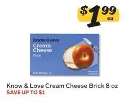 Winn Dixie Know & Love Cream Cheese Brick 8 oz offer