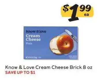 Winn Dixie Know & Love Cream Cheese Brick 8 oz offer