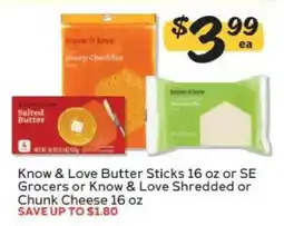 Winn Dixie Know & Love Butter Sticks or Cheese offer