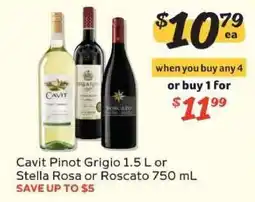 Winn Dixie Cavit Pinot Grigio 1.5 L or Stella Rosa or Roscato 750 mL offer