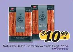 Winn Dixie Nature's Best Surimi Snow Crab Legs 32 oz offer