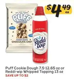 Winn Dixie Puff Cookie Dough or Reddi-wip Whipped Topping offer