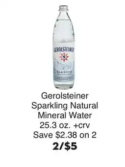 Bristol Farms Gerolsteiner Sparkling Natural Mineral Water offer