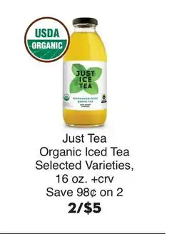 Bristol Farms Just Tea Organic Iced Tea offer