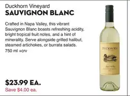 Bristol Farms Duckhorn Vineyard SAUVIGNON BLANC offer